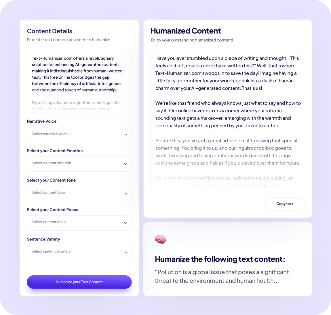 Free Advanced AI Text Content Humanizer Tool - Text-Humanizer.com - image feature 3